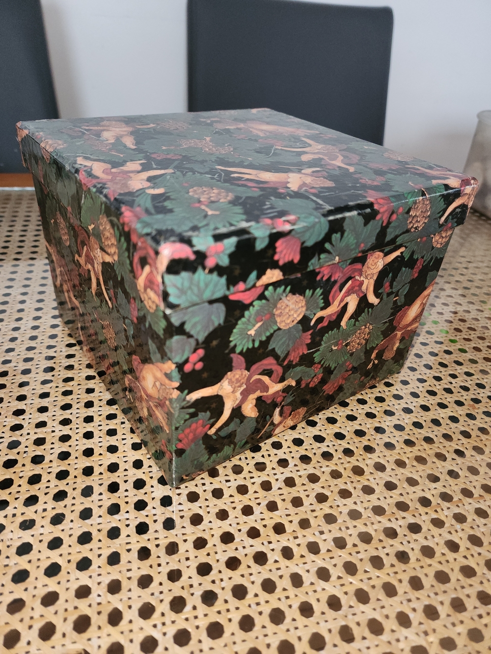 Vintage 90s Celestial Angels Cherubs Storage Box Whimsigoth Christmas Holiday